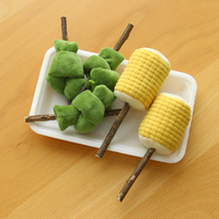 Jouet pour chat en peluche de haute qualité, réaliste et simple, en forme d'élément de barbecue, résistant aux morsures, avec coton PP et herbe à chat Silvervine