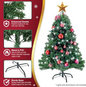 <span class=keywords><strong>Sapin</strong></span> <span class=keywords><strong>de</strong></span> Noël artificiel en <span class=keywords><strong>sapin</strong></span> canadien vert <span class=keywords><strong>de</strong></span> 1,20 m, plein <span class=keywords><strong>de</strong></span> charme, 320 aiguilles, léger, montage facile, support métallique - Product Image 3