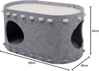 Nouvelle Tanière pour Chat en Feutre à Double Entrée, Pliable, Tunnel Douillet pour Jouer et Dormir, Adaptée à Plusieurs Chats de Toutes Tailles