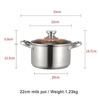 TIANXING-Batterie de cuisine moderne en acier inoxydable, ustensiles de cuisine durables, casseroles et soupes avec couvercle en verre, design durable