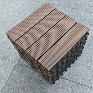 Hiện đại ngoài trời tự làm decking PVC gạch lát sàn 30x30 vuông gỗ <span class=keywords><strong>WPC</strong></span> Dễ dàng bấm vào chống trượt chải kỹ thuật ghép gỗ - Product Image 1