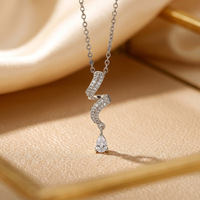Collier élégant en cuivre et zircone, chaîne serpent, pour femme, de luxe, nouveau, anti-ternissement, chaîne de clavicule, vente en gros, transfrontalier UE/US