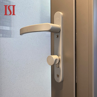 Ventana abatible de vidrio de aluminio de diseño moderno de marca superior a prueba de viento y térmica con puerta abatible y ventana exterior Nuevo diseño
