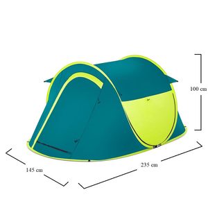 Tente Pop-Up 2 Personnes 235x145x100cm Imperméable Ouverture Automatique Portes et Fenêtres Utilisation Camping Extérieur - Product Image 2