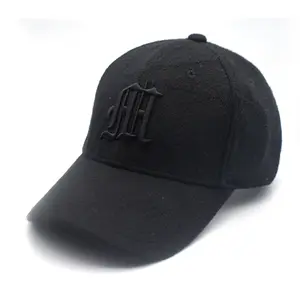 Custom Fashion Autumn Winter Wool Sunscreen High Top Hat Baseball Cap For Outdoor Casual Sports