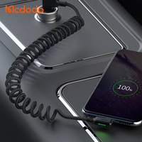 Câble de données en spirale Mcdodo 1,8 m (5,9 pi) pour voiture, chargeur USB pour Android, QC3.0, bobine à 90 degrés, câble USB C pour Android