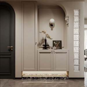 Armoires de salon modernes de grande capacité personnalisables, style vent, casiers d'entrée, rangement de porche, en bois, cloison de séparation pour la maison - Product Image 3