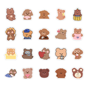 China Factory Best Seller 50PCS Colorful Cartoon <strong>Bear</strong> Character Designs For DIY Projects Home Decoration Peelable Stickers - Product Image 4