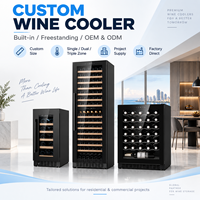 Humidor à cigares et refroidisseur à vin Minghou personnalisé, réfrigérateur double zone avec étagère en bois, affichage LED