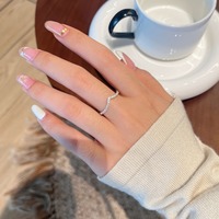 Bagues en argent sterling 925 en forme de V, entièrement pavées de moissanite, empilables, bijoux fins personnalisés pour femmes, à porter au quotidien