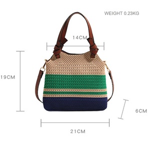 Bolso de playa tejido a mano Unisex nuevo estilo 2025 logotipo personalizado bolso de hombro de verano informal para mujer con logotipo carnal - Product Image 5