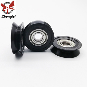 Roulettes à <span class=keywords><strong>gorge</strong></span> en <span class=keywords><strong>U</strong></span>/V/H revêtues de plastique avec <span class=keywords><strong>roulement</strong></span> à billes en acier chromé de précision P5 - Product Image 6