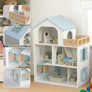 Casa <span class=keywords><strong>de</strong></span> Muñecas <span class=keywords><strong>de</strong></span> Madera Blanca <span class=keywords><strong>de</strong></span> 3 Pisos con Muebles y <span class=keywords><strong>Escaleras</strong></span>, Fácil <span class=keywords><strong>de</strong></span> Armar, Casa <span class=keywords><strong>de</strong></span> Juguete <span class=keywords><strong>para</strong></span> Niños, Guardería y Sala <span class=keywords><strong>de</strong></span> Juegos - Product Image 4