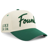 Casquettes de baseball unisexes en coton HBA54 à 5 panneaux, taille réglable, structure premium, visière incurvée bicolore