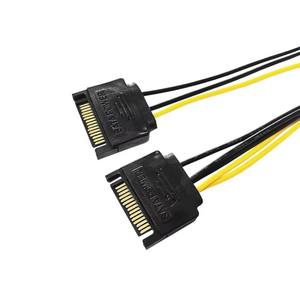 Adaptateur d'<span class=keywords><strong>alimentation</strong></span> double SATA vers PCIE à <span class=keywords><strong>8</strong></span> <span class=keywords><strong>broches</strong></span>, câble convertisseur double 15 <span class=keywords><strong>broches</strong></span> vers <span class=keywords><strong>8</strong></span> (<span class=keywords><strong>6</strong></span> + 2) <span class=keywords><strong>broches</strong></span> pour <span class=keywords><strong>alimentation</strong></span> de <span class=keywords><strong>carte</strong></span> <span class=keywords><strong>graphique</strong></span> - Product Image 4