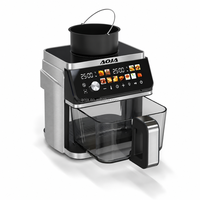 Friteuse à air intelligente 2-en-1 de qualité supérieure, grande capacité, avec commande tactile, micro-ondes intégré, format familial, sans huile, en verre intelligent