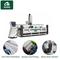 Machine de perçage et de fraisage CNC OUWO 3200 mm, moteur servo haute précision pour le traitement de longs profilés en aluminium et en PVC