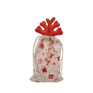 Sacs cadeaux en tissu avec cordon de serrage de luxe pour Noël, nouveau design imprimé, sac promotionnel - Product Image 3