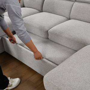 Canapé-lit d'angle moderne <span class=keywords><strong>avec</strong></span> rangement, convertible et extensible, idéal pour salon et appartement - Product Image 5
