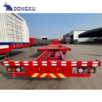 Semi-remorque plate extensible pour camion, semi-remorque plate pour conteneur de 24 40 60 pieds 40 pieds 80 tonnes