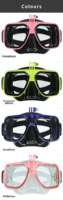 Masque de plongée et de snorkeling compatible GoPro fabriqué en Chine, en PVC, avec lentille en verre trempé, certifié CE pour la photo/vidéo