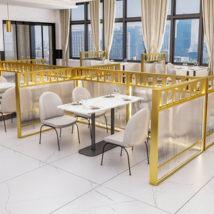 Cloisons basses pour cabines de restaurant, balustrades en verre et en fer dans les restaurants, clôtures basses pour hot pot, populaires - Product Image 1