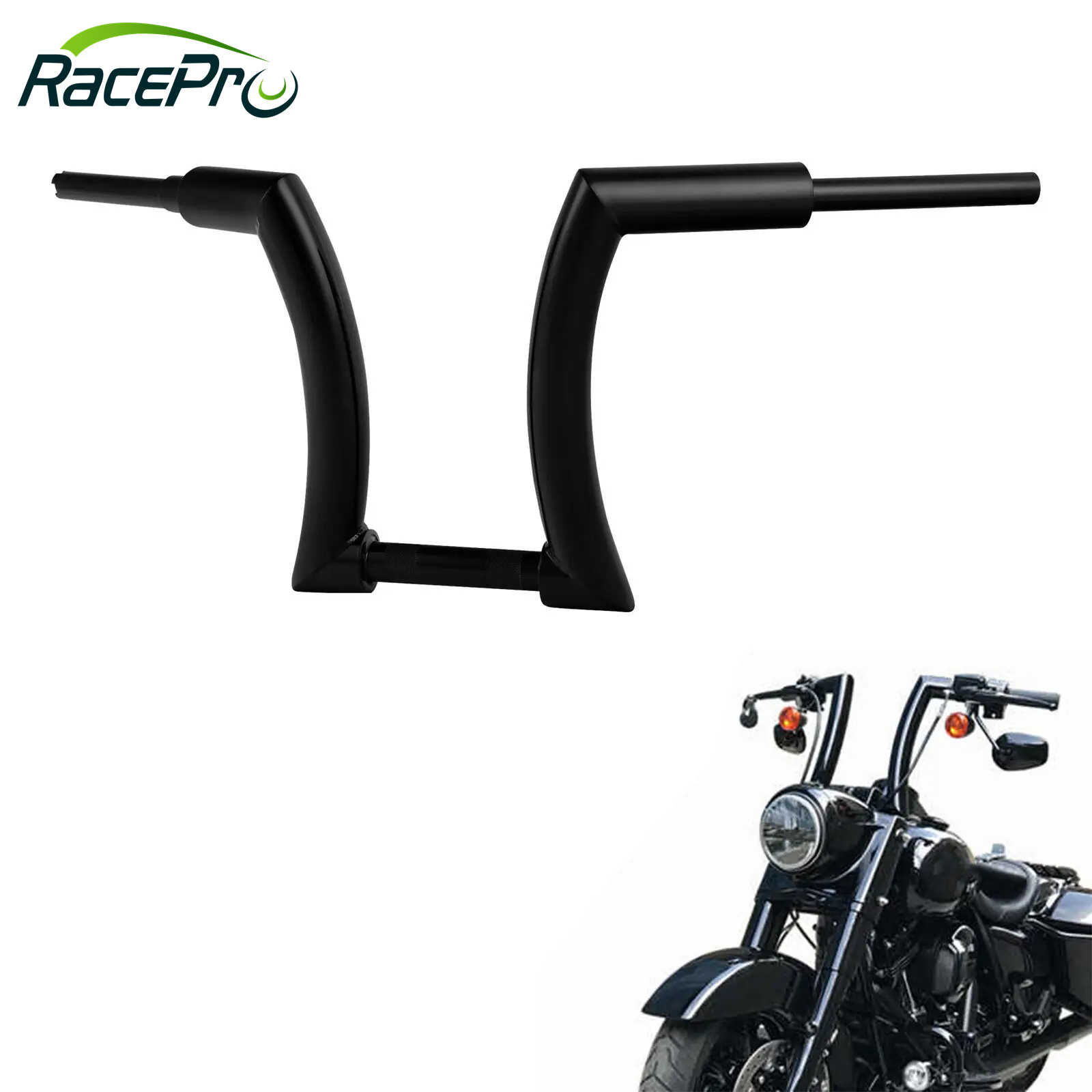 Guidon Ape Hanger 18 Pouces Noir Pour Harley Softail Street Bob - Diamètre 1.25" - Marque Craftride - Neuf