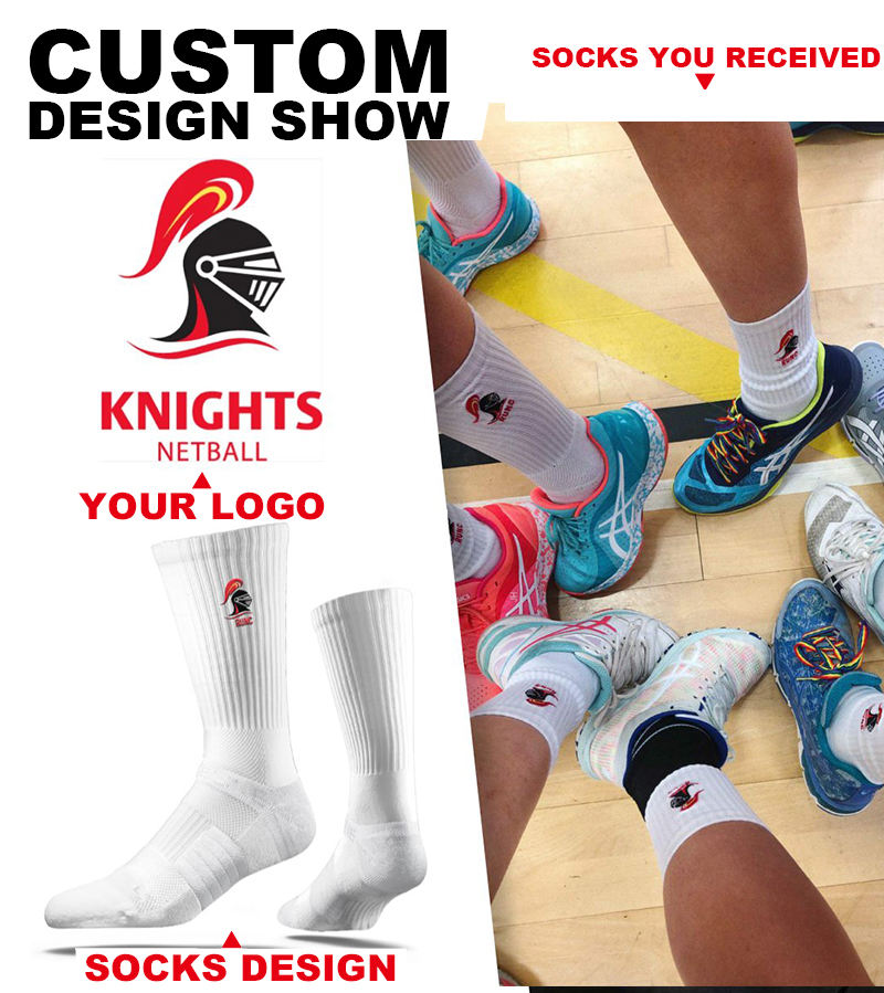 FREE DESIGN & MOCK-UP Design Your Own Logo Cotton Crew Sport Sock Breathable Custom Logo Cotton Sports Sock