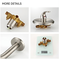Robinet de baignoire et ensemble de douche encastré Health UPC, robinets en laiton nickel brossé moderne, robinet de baignoire à commande unique pour salle de bain