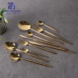 Juego de Cubiertos <span class=keywords><strong>Garbo</strong></span>, Buen Precio, Chapado en Oro Titanio, Acero Inoxidable 410ss 13-0, Juego de Cubiertos de 24 Piezas - Product Image 4