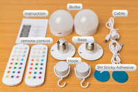 Ampoule LED intelligente rechargeable portable avec télécommande, 10 heures d'autonomie, lumière d'urgence pour le camping