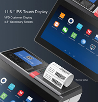 Usine POS 11.6 pouces windows android écran tactile électronique Mini caisse enregistreuse systèmes de Point de vente Pos avec imprimante
