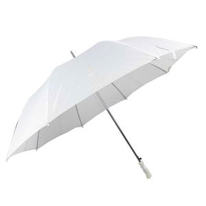 Parapluie de golf élégant, transparent, blanc, personnalisé avec logo, résistant à la pluie, ouverture automatique, solide, pour mariage - Product Image 4