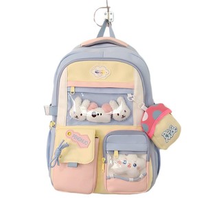 Sweet Ins Style Middle <b>School</b> Student Schoolbag High-Looking Macaron Color Matching <b>Backpack</b> Large Capacity Multi-Flap Pocket - Product Image 6