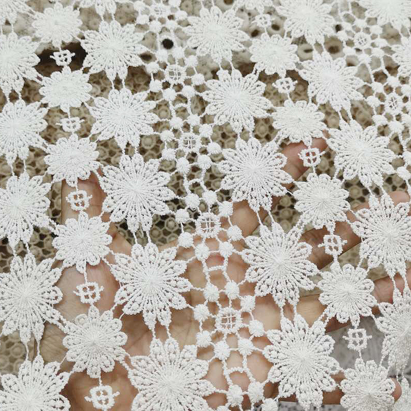 Filet Brodé Floral Mariée Polyester Guipure Africaine Dentelle Tissus
