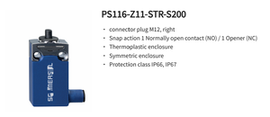 สวิตช์จำกัดระยะ Schmersal PS116-Z11-STR-S200 หมายเลขสินค้า 103006597 ตัวเรือนทำจากเทอร์โมพลาสติกเสริมใยแก้ว สำหรับอุปกรณ์เครื่องจักรกล - Product Image 2