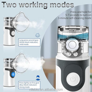 Xách tay nhỏ gọn điện Ống hít Máy phun sương Nhà thiết bị y tế có thể sạc lại nhựa siêu âm Atomizer hơi thở vấn đề giải pháp - Product Image 3