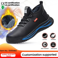 Chaussures de sécurité antistatiques personnalisées pour hommes, respirantes, en Flyknit, avec embout en acier, anti-perforation, légères, pour le travail de construction