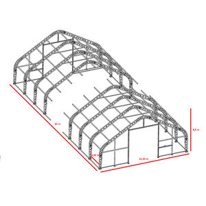 Tente de stockage agricole à structure en acier pour foin, céréales, tracteurs - Conception résistante aux UV et ventilée - Product Image 3