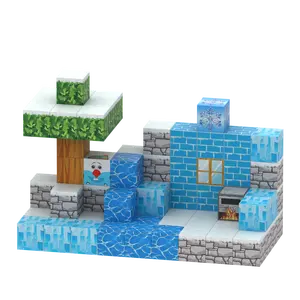 Premium Mijn Wereld Minecrafts Diy Magnetische Assemblage Kubus Bouwsteen Speelgoed Magnetische Kubus Set Voor Kinderen Entertainment
