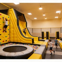 Mur d'escalade gonflable double usage intérieur/extérieur avec toboggan, jeu de parc d'attractions pour enfants