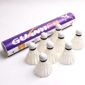 Ballon de badminton d'entraînement en <span class=keywords><strong>fourrure</strong></span> de canard pour amateur, résistant, pour adultes, divertissement, intérieur/extérieur, tennis, lot de 12, vente en gros, sans logo - Product Image 2