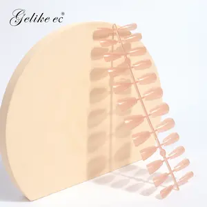 Nude Color 240pcs/Box Ballerina Coffin Nail Tips Long Clear False Nail Art Half Cover Professional Fake Nails