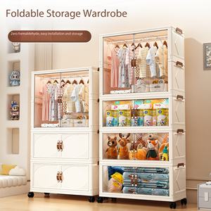 Armario de Almacenamiento Plegable para Dormitorio, Armario de Fácil Instalación, Armario para Juguetes y Ropa de Niños, Organizador de Armario Multicapa para Bebés - Product Image 2