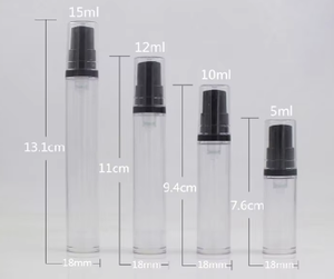 Botella de plástico sin aire recargable Vacío Blanco Negro Bomba Prensa Contenedor de espuma Vial Caja para crema 5ml 10ml 12ml 15ml - Product Image 3