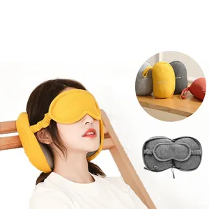 Dropshiping portable vibration hot compress cervical pillow USB timer steam eye mask multifunctional massage pillow