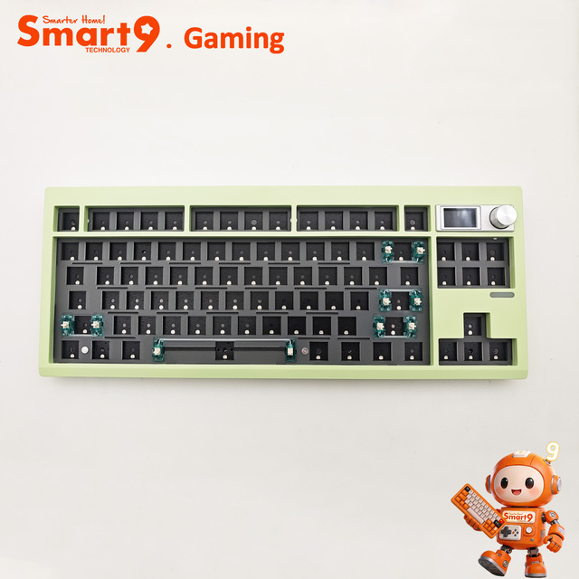 Smart9 84Key TKL Layout RGB Hot-swappable PCB Gasket Mount Tri-mode Connection Mechanical Keyboard for PC Gaming