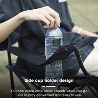 Chaise de camping pliable portable à prix de gros avec porte-gobelet en maille et accoudoirs