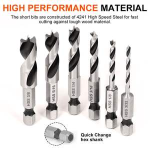 Apex 2026 - Brocas de punta Brad HSS de venta caliente, totalmente rectificadas, cortas, para taladrado de precisión en madera - Product Image 4