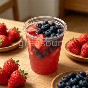 Taza de Té de Frutas Artificiales de 500ml con Fresas y Arándanos Realistas, Bebida de Jugo de Bayas Artificial, Adorno de Plástico para Exhibición en Tiendas de Leche - Product Image 6